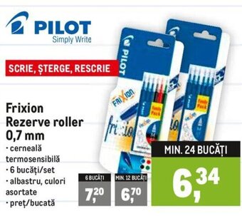 Metro Frixion Rezerve roller 0,7 mm Ofertă