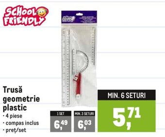 Trusă geometrie plastic