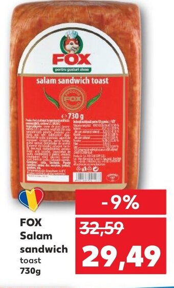 Kaufland FOX Salam sandwich Ofertă