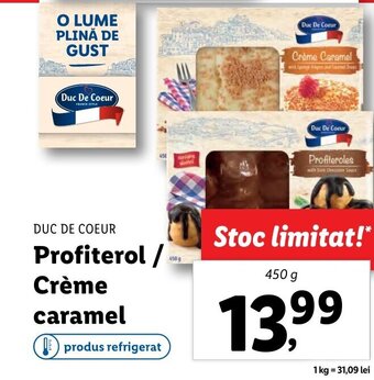 Lidl Profiterol / Crème caramel Ofertă