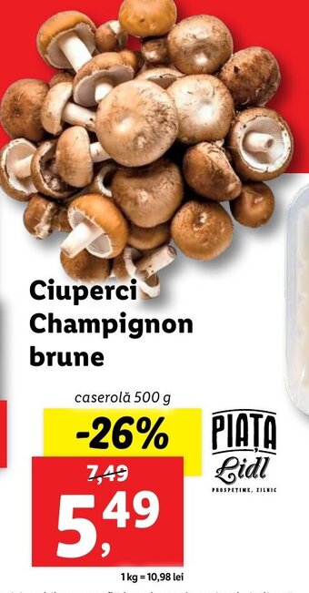 Lidl Ciuperci Champignon brune Ofertă