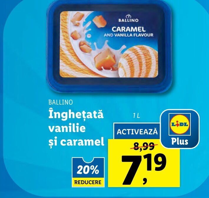 Lidl Îngheţată vanilie şi caramel Ofertă