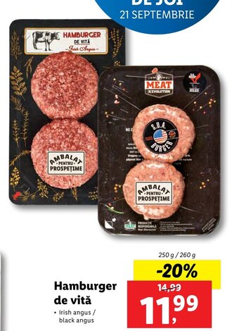 Lidl Hamburger de vită Ofertă