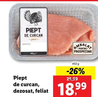 Lidl Piept de curcan, dezosat, feliat Ofertă