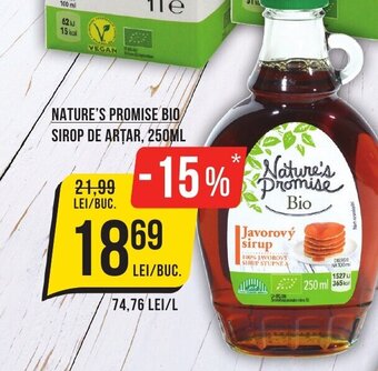 Mega Image NATURE'S PROMISE BIO SIROP DE ARTAR, 250ML Ofertă