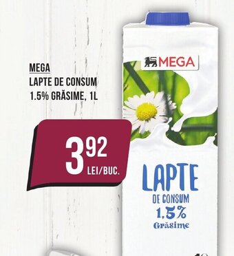 Mega Image MEGA LAPTE DE CONSUM 1.5% GRĂSIME, 1L Ofertă