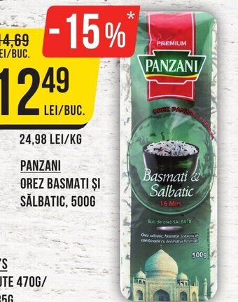 Mega Image PANZANI OREZ BASMATI ŞI SĂLBATIC, 500G Ofertă