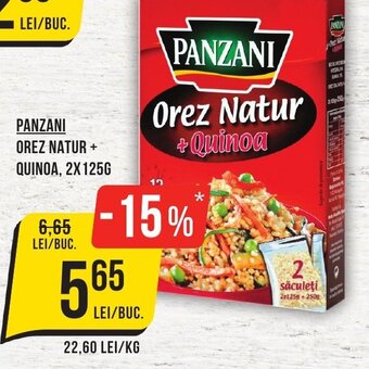 Mega Image PANZANI OREZ NATUR + QUINOA, 2X125G Ofertă