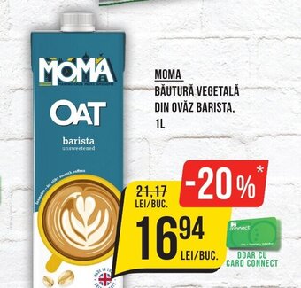 Mega Image MOMA BĂUTURĂ VEGETALĂ DIN OVĂZ BARISTA, 1L Ofertă