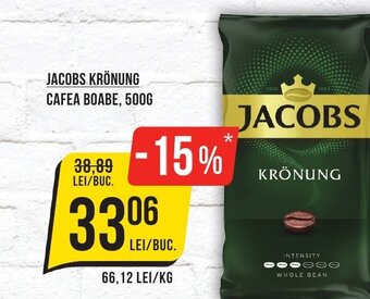 Mega Image JACOBS KRÖNUNG CAFEA BOABE, 500G Ofertă