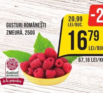 Mega Image GUSTURI ROMÂNEŞTI ZMEURĂ, 250G Ofertă