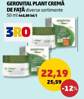 Penny GEROVITAL PLANT CREMĂ DE FAȚĂ Ofertă