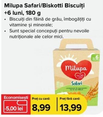 Dr.Max Milupa Safari/Biskotti Biscuiți +6 luni, 180 g Ofertă