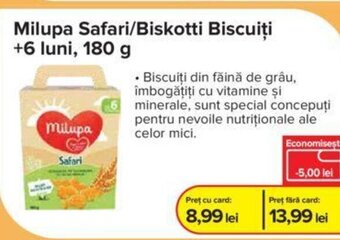 Dr.Max Milupa Safari/Biskotti Biscuiți +6 luni, 180 g Ofertă