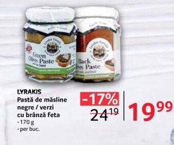 Selgros LYRAKIS Pastă de măsline negre / verzi cu brânză feta Ofertă