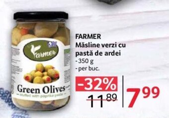 FARMER Măsline verzi cu pastă de ardei