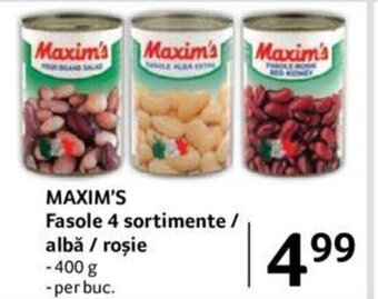 Selgros MAXIM'S Fasole 4 sortimente / albă / roșie Ofertă