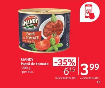 Selgros MANDY Pastă de Tomate Ofertă