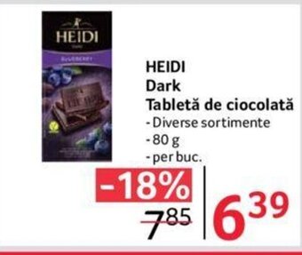 Selgros HEIDI Dark Tabletă de ciocolată Ofertă