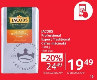 Selgros JACOBS Professional Export Traditional Cafea măcinată -500 g Ofertă