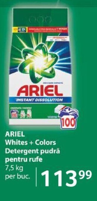 Selgros ARIEL Whites + Colors Detergent pudră Ofertă