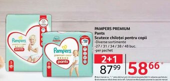 Selgros PAMPERS PREMIUM Pants Scutece chiloței pentru copii Ofertă