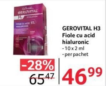 Selgros GEROVITAL H3 Fiole cu acid hialuronic Ofertă