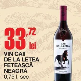 Cora VIN CAII DE LA LETEA FETEASCĂ NEAGRĂ 0,75 l, sec Ofertă