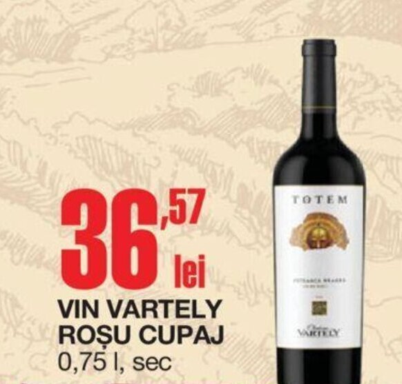 Cora VIN VARTELY ROȘU CUPAJ 0,75 1, sec Ofertă