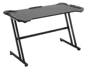 Birou gaming sig 04b, sistem iluminare led, bază metalică dubla în formă de z, picioare reglabile, 120x60x76 cm