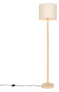Lampa de podea rurala lemn cu abajur in bej 32 cm - mels