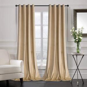 Draperie din catifea cu inele, madison, densitate 700 g/ml, amber gold, 1 buc