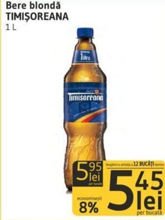 Supeco Bere blondă TIMIŞOREANA 1L Ofertă