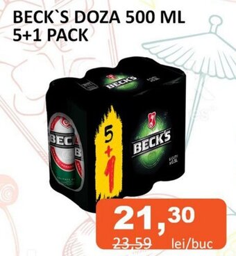 Unicarm BECK'S DOZA 500 ML 5+1 PACK Ofertă