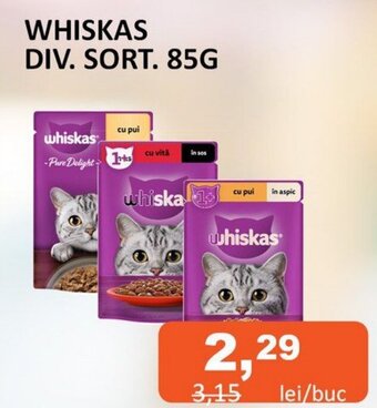 Unicarm WHISKAS DIV. SORT. 85G Ofertă