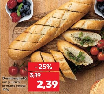 Demibaghetă unt şi usturoi proaspăt coaptă 155g