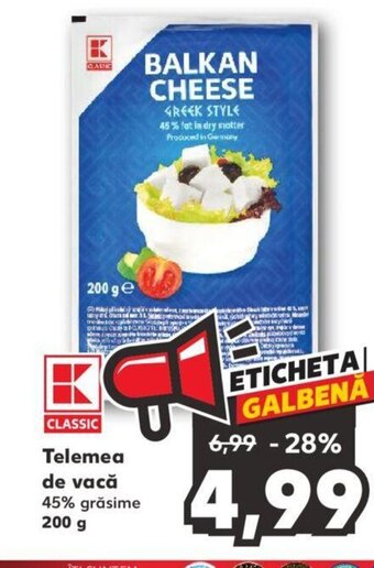 Kaufland Telemea de vacă 45% grăsime 200 g Ofertă