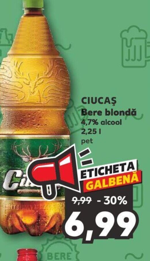 Kaufland CIUCAŞ Bere blondă 4,7% alcool Ofertă