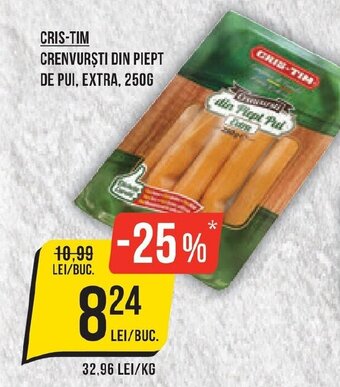Mega Image CRIS-TIM CRENVURȘTI DIN PIEPT DE PUI, EXTRA, 250G Ofertă