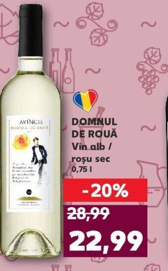 Kaufland DOMNUL DE ROUĂ Vin alb / roşu sec 0,75 L Ofertă