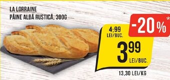 Mega Image LA LORRAINE PÂINE ALBĂ RUSTICĂ, 300G Ofertă