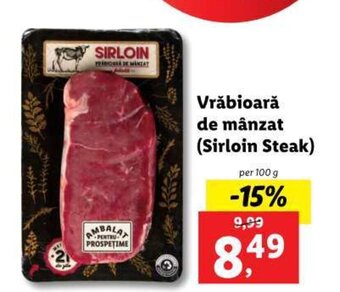 Lidl Vrăbioară de mânzat (Sirloin Steak) Ofertă