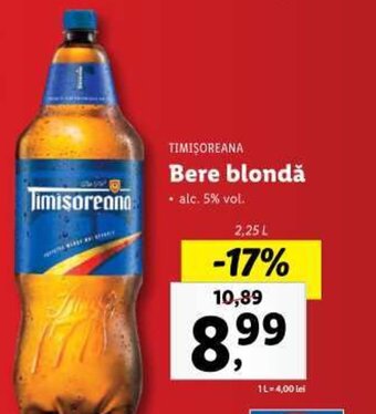 Lidl TIMISOREANA Bere blondă Ofertă