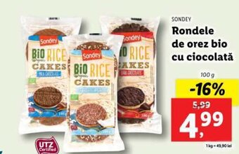 Lidl SONDEY Rondele de orez bio cu ciocolată Ofertă