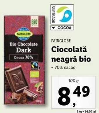 Lidl FAIRTRADE Ciocolată neagră bio Ofertă