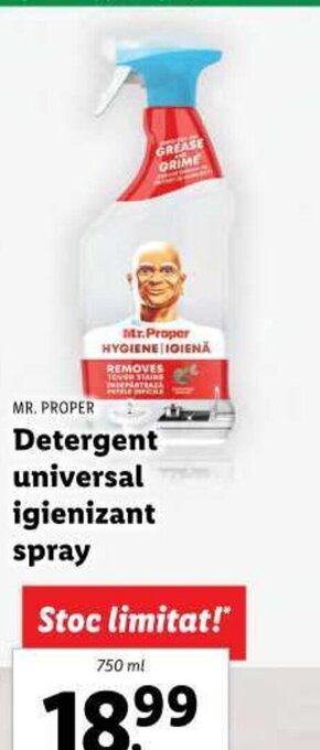 Lidl MR. PROPER Detergent universal igienizant spray Ofertă