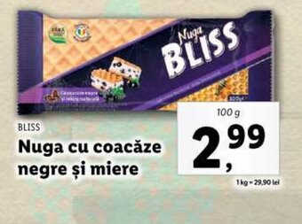Lidl BLISS Nuga cu coacăze negre şi miere Ofertă