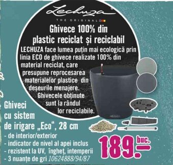 Hornbach Ghiveci cu sistem de irigare ,,Eco", 28 cm Ofertă