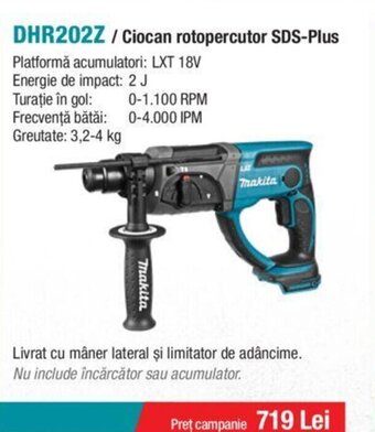 DHR202Z / Ciocan rotopercutor SDS-Plus