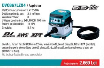 Makita DVC867LZX4 / Aspirator Ofertă